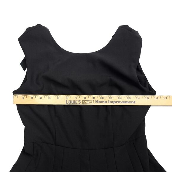 HAVVA Ballet Bow Back Tailored Seam Fit and Flare Mini Dress Black Minimal Small - Picture 4 of 11
